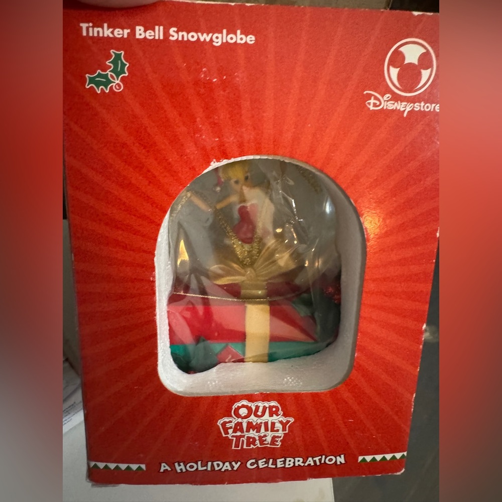 Disney Store Tinker Bell Holiday snow globe -NIB